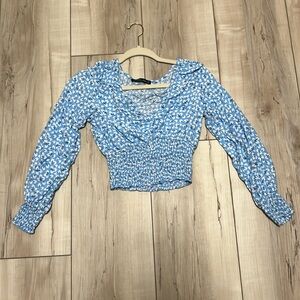 Blue flower long sleeve